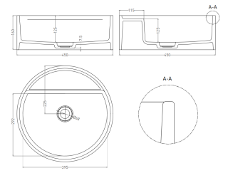 Накладная раковина Salini Armonia Top 02 S-Stone 130127M 45см белый матовый